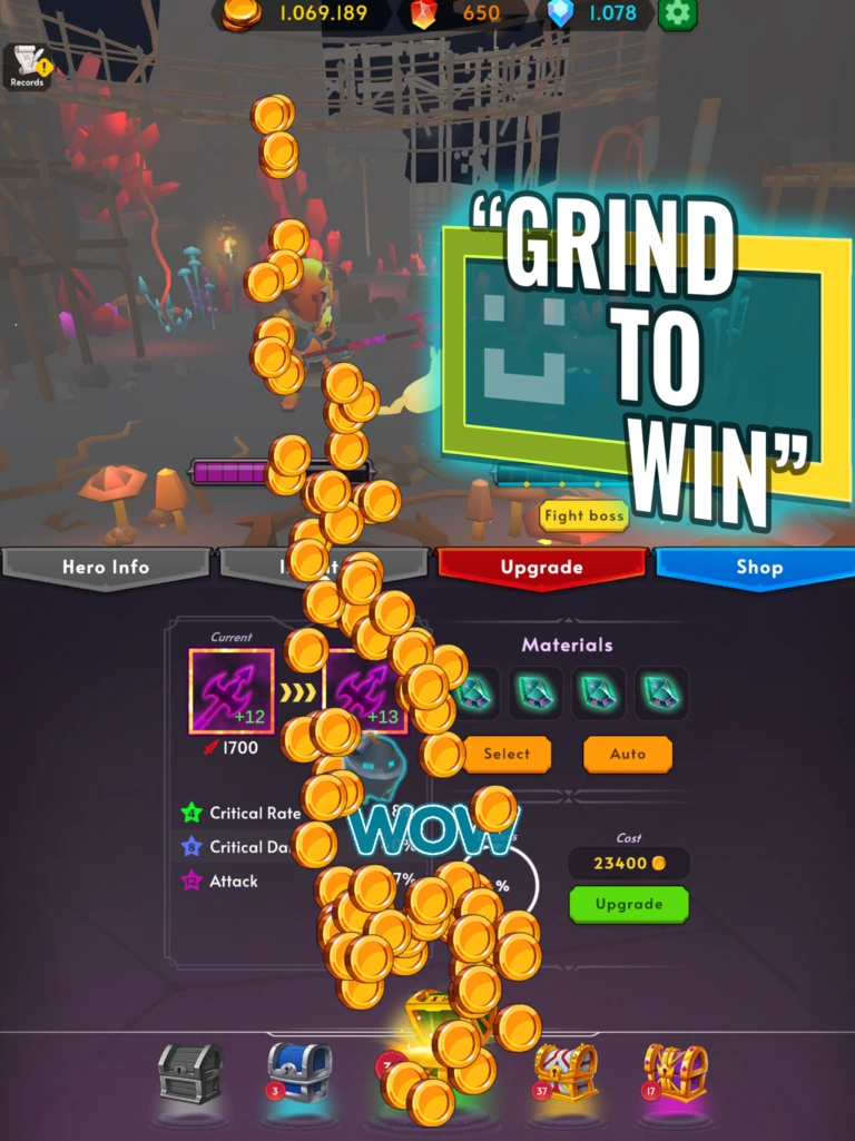 Fight enemies in Only Grind