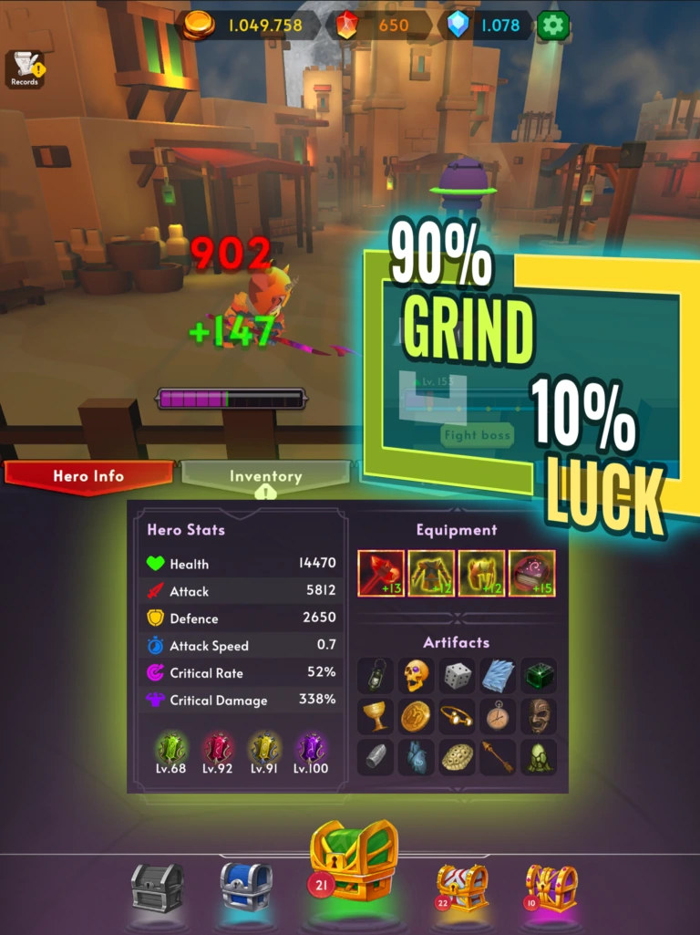 Collect and upgrade your gear